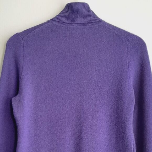 LORD & TAYLOR 100% Cashmere Turtleneck Sweater Purple Sz S - Picture 6 of 8